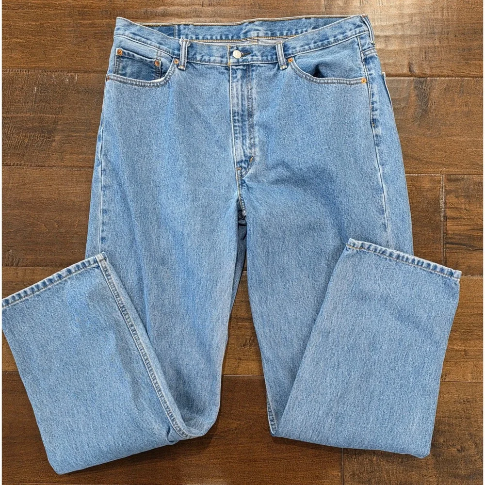 Western Levis 550 Relaxed Fit Light Wash Denim Skater 40x34 Blue Tapered Leg